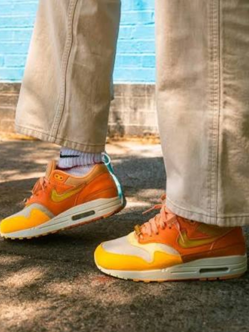 Nike Orange and Yellow Low-Top Sneakers